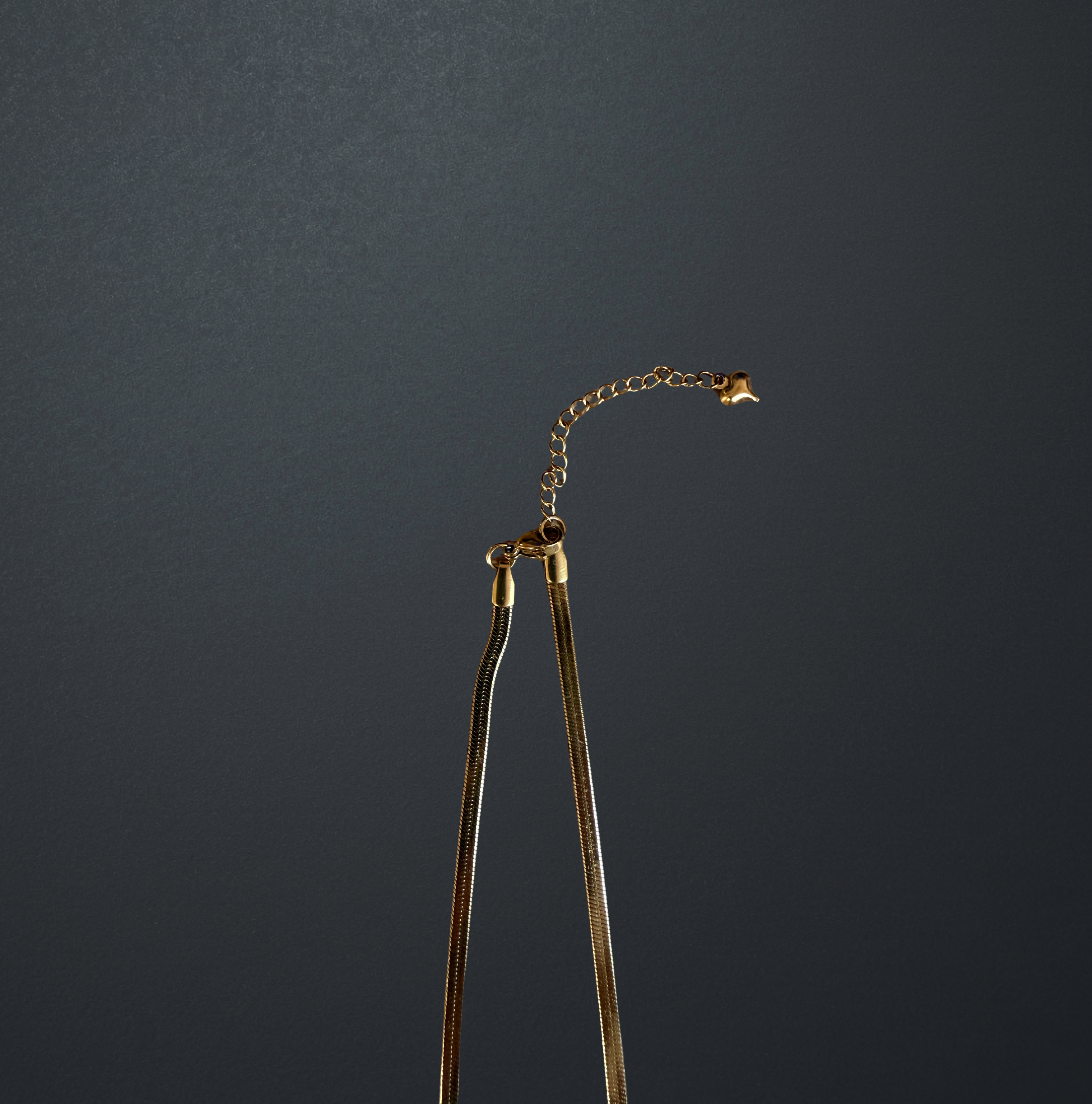 Gold Stainless Steel Butterfly Herringbone Necklace image 3