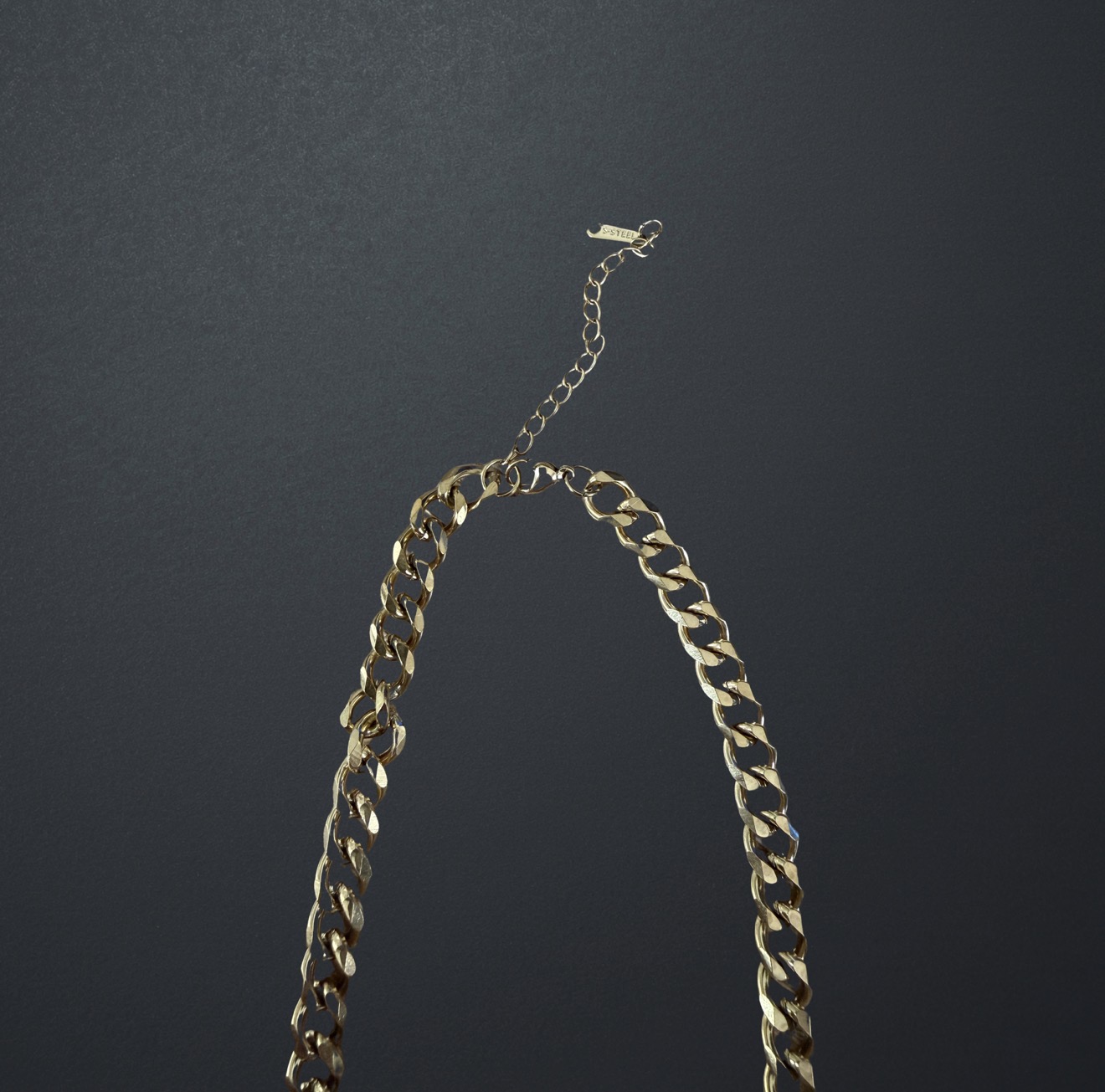 Gold Stainless Steel CD Curb Chain Necklace image 3